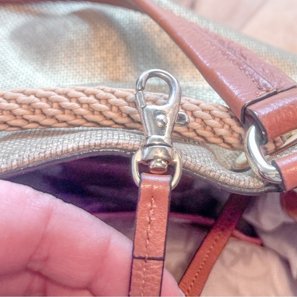 Michael Kors Gold Metallic Shoulder Bag with Brown Leather Accents - Picture 5 of 16
